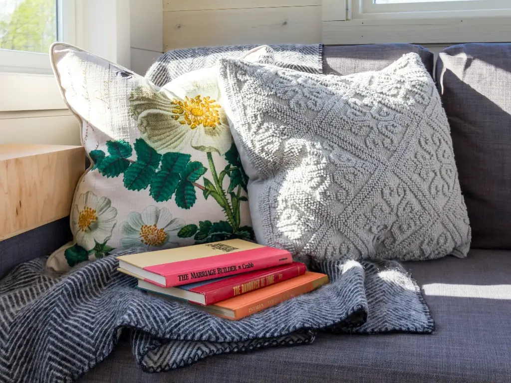 A cozy corner with books
